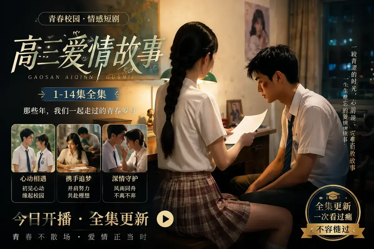 《AI 短剧高三爱情故事》高清完整版在线观看-林澈苏晚晴校园恋曲初见心动误会虐心毕业告白-高三爱情故事中字无删减版全集免费播放